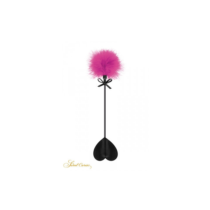 Tapette coeur avec pompon fuchsia - Sweet Caress