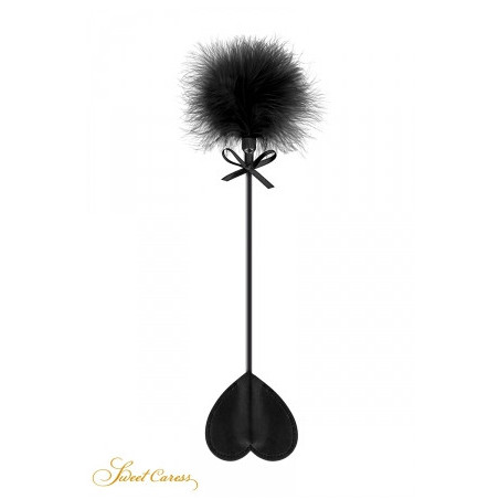 Tapette coeur avec pompon noir - Sweet Caress