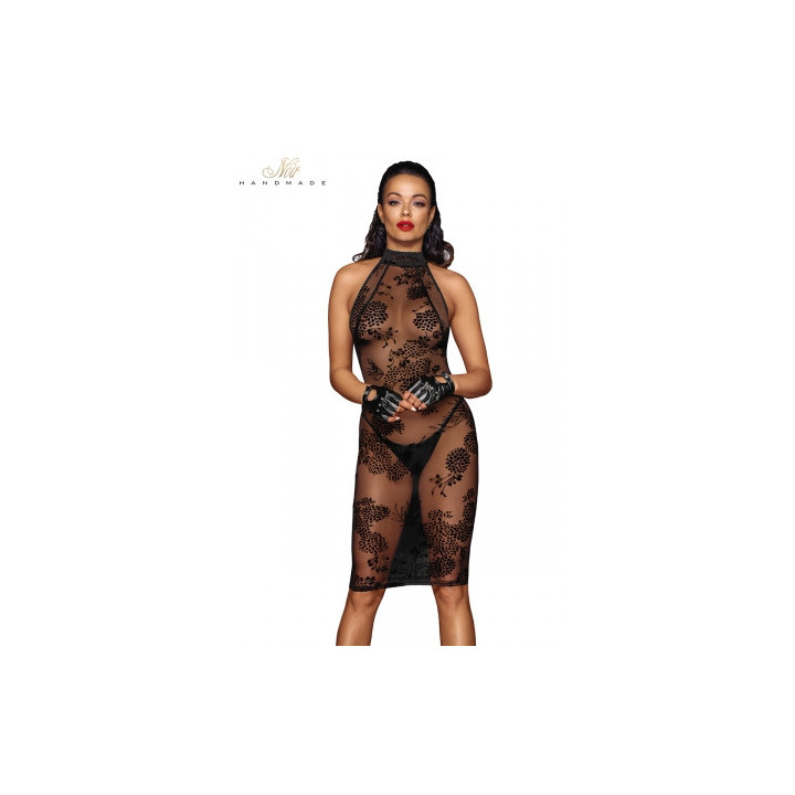 Robe mi-longue transparente en tulle F240