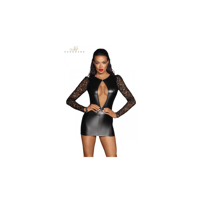 Mini robe wetlook et dentelle F253
