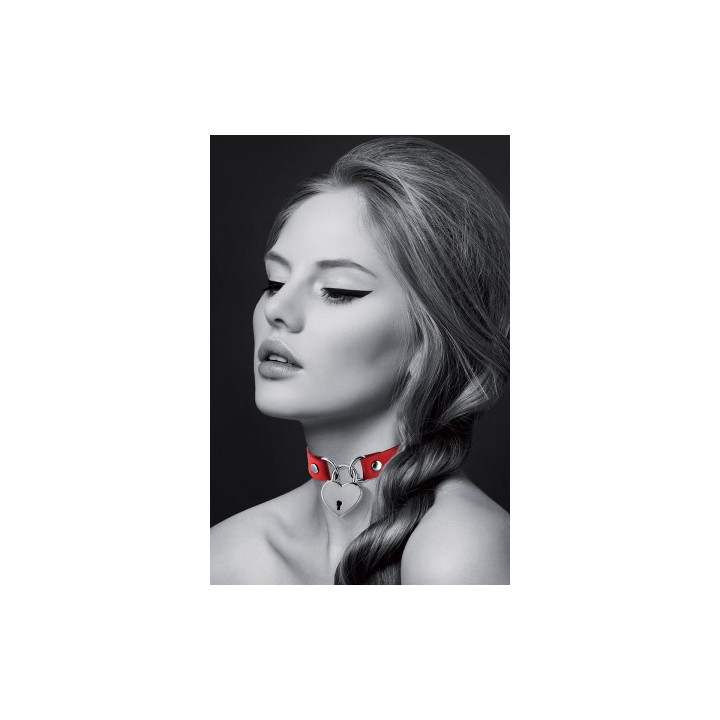Collier rouge cadenas coeur - Bijoux Pour Toi