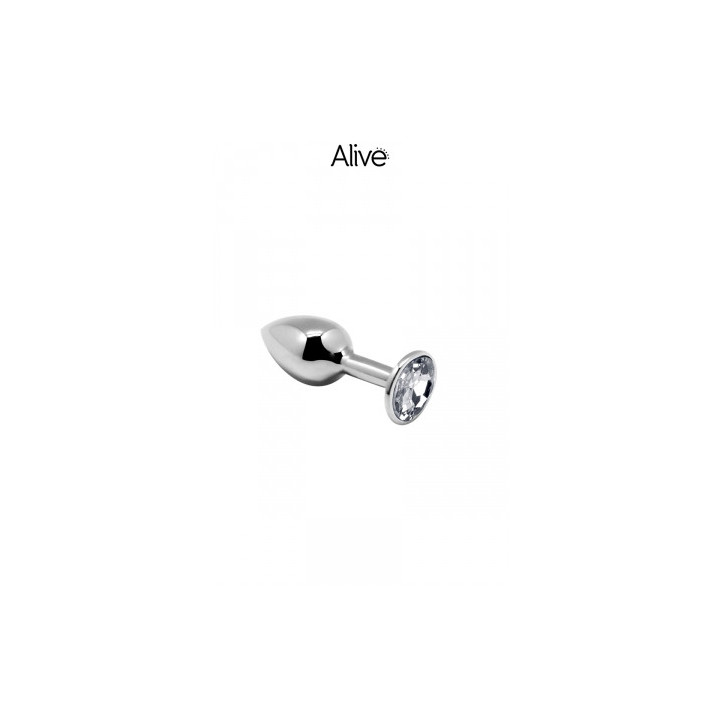 Plug métal bijou transparent S - Alive