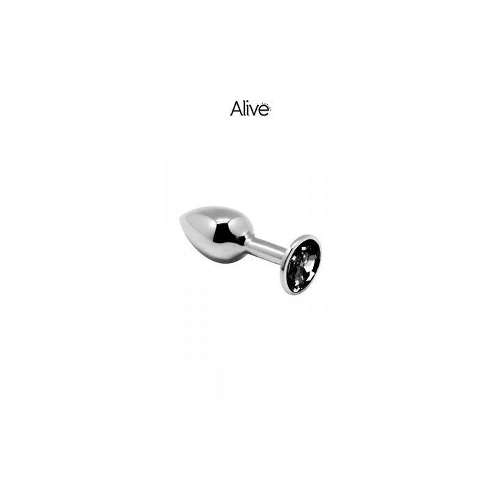 Plug métal bijou noir M - Alive
