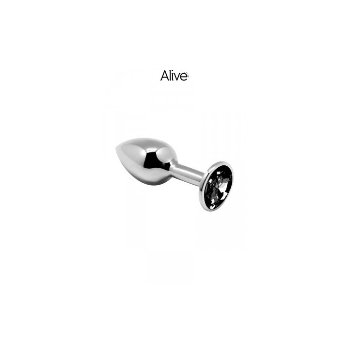 Plug métal bijou noir L - Alive