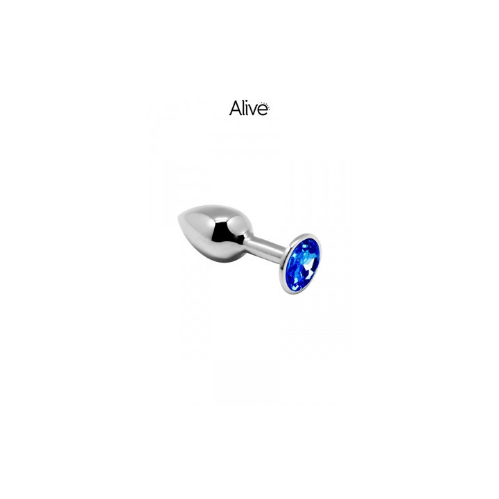 Plug métal bijou bleu M - Alive