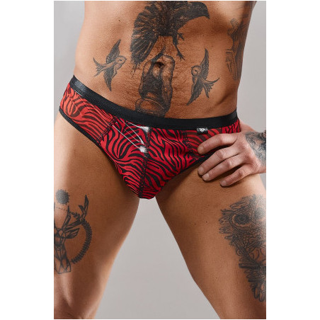 Slip type brésilien zébré rouge et noir - Regnes