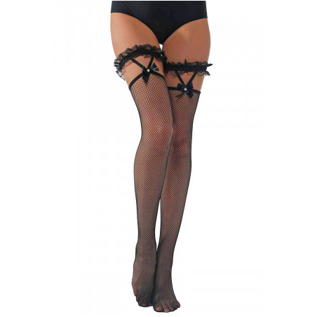 Bas en résilles avec jarretières à noeuds