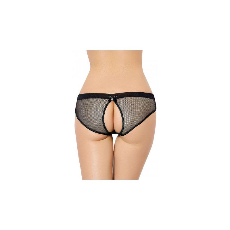 Culotte ouverte en résille noire