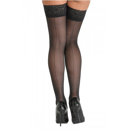 Bas autofixants noir Hold up 3 - Cotelli Legwear