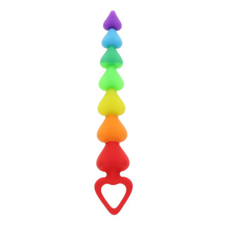 Stimulateur anal Rainbow Heart Beads - Toyjoy