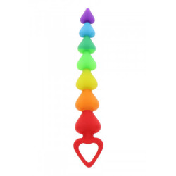 Stimulateur anal Rainbow Heart Beads - Toyjoy