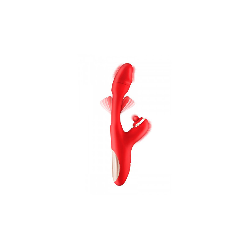 Vibromasseur rabbit 3-en-1 Joyfully rouge - Yoba