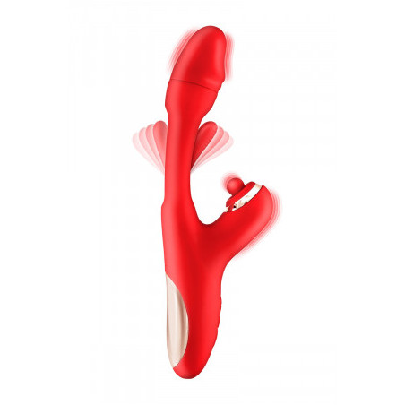 Vibromasseur rabbit 3-en-1 Joyfully rouge - Yoba