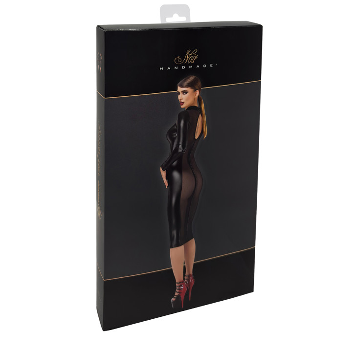 Robe fuseau Crystal F371 - Noir Handmade