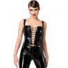Corset en vinyle Dominae F379 - Noir Handmade