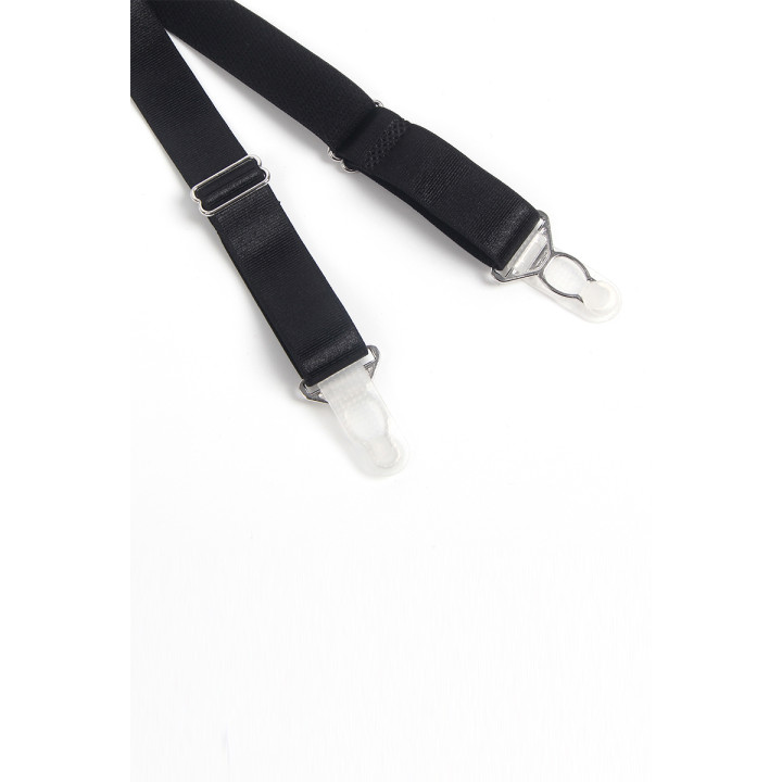 Porte-jarretelles dentelle large Noir - Litolu Lingerie