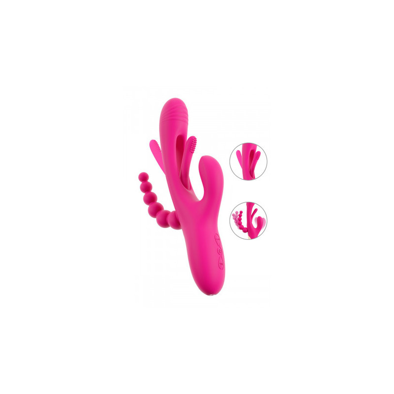 Triple vibro avec langue oscillante - Sweet Smile