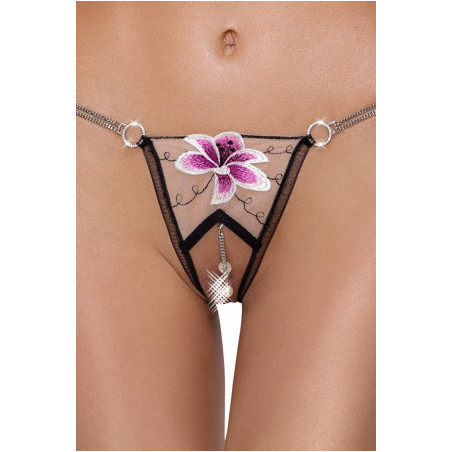 String ouvert Fleur brodée - Cottelli LINGERIE