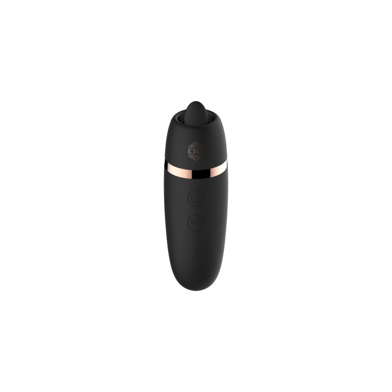 Stimulateur 2 en 1 avec langue vibrante - Rosy Gold