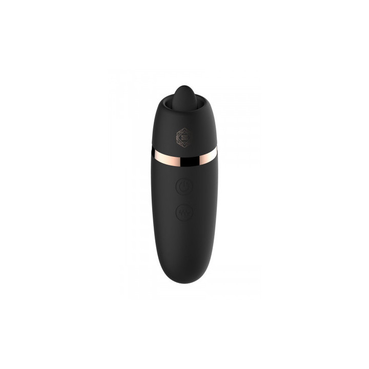 Stimulateur 2 en 1 avec langue vibrante - Rosy Gold