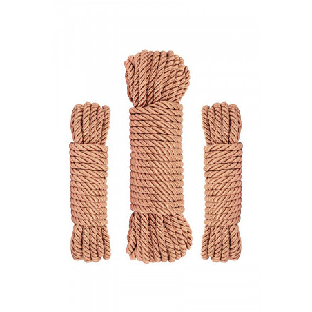 Coffret 3 cordes de bondage Premium - Rosy Gold