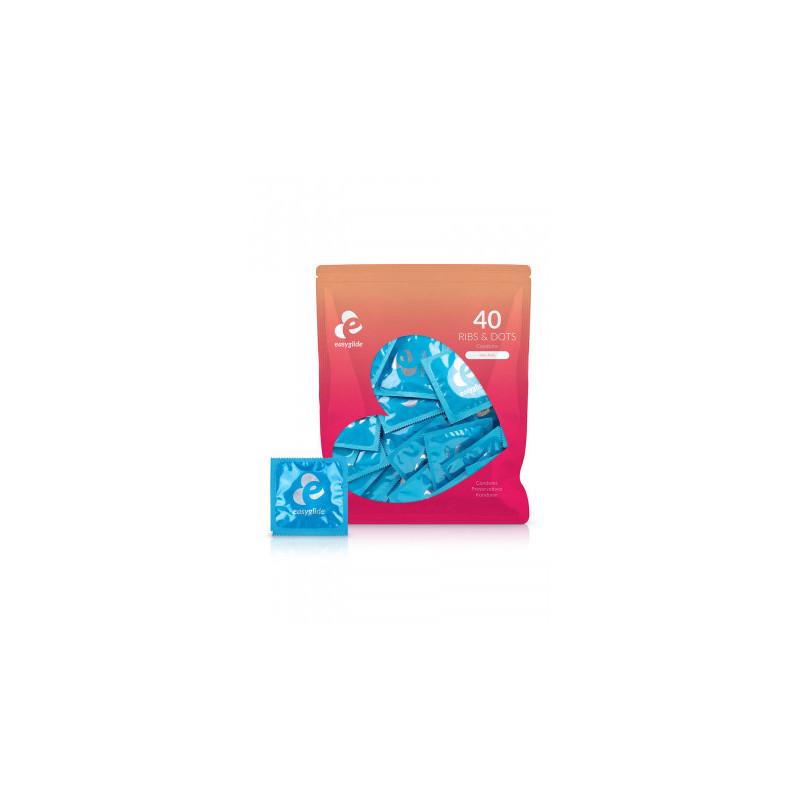 40 préservatifs Ribs and Dots - EasyGlide