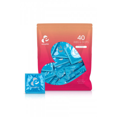 40 préservatifs Ribs and Dots - EasyGlide