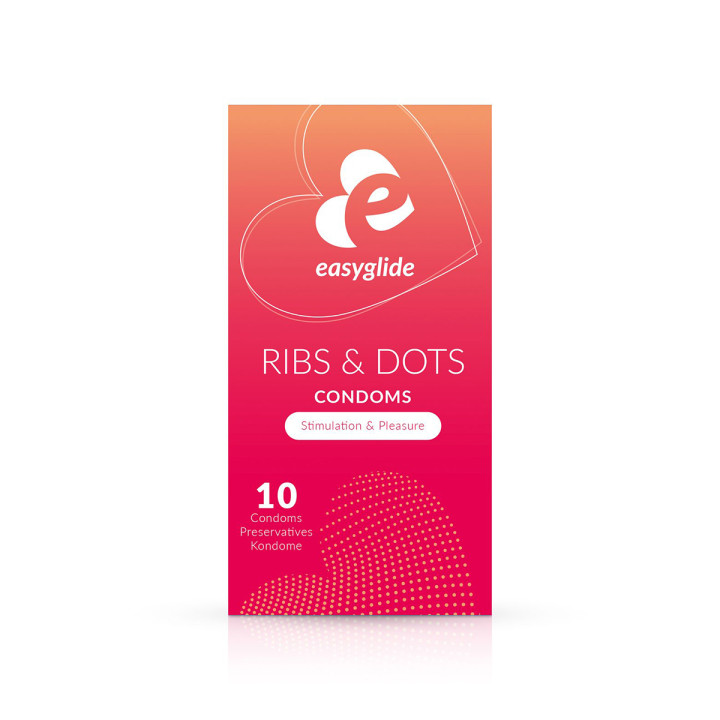 10 préservatifs Ribs and Dots - EasyGlide