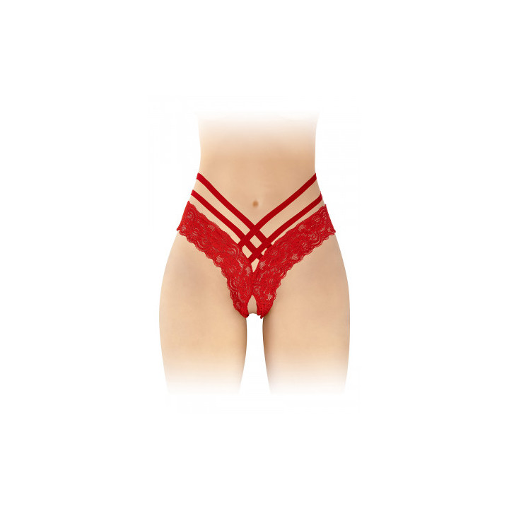 Tanga ouvert Anne - rouge