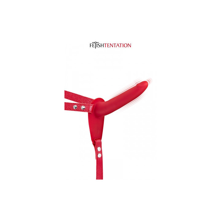 Gode ceinture rouge vibrant Fetish Tentation