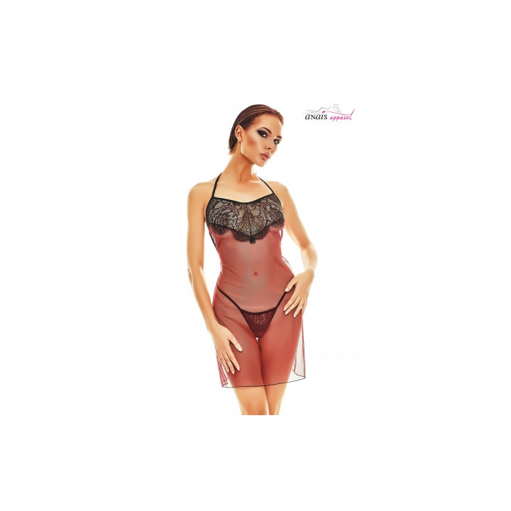 Robe lingerie rouge et noire Fantasme - Anaïs