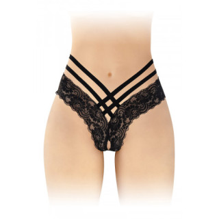 Tanga ouvert Anne - noir