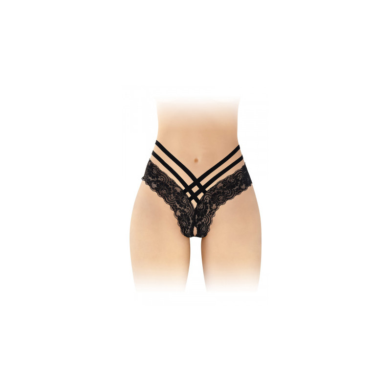 Tanga ouvert Anne - noir