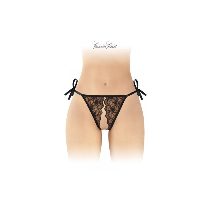 String noir ouvert à nouer Stella - Fashion Secret
