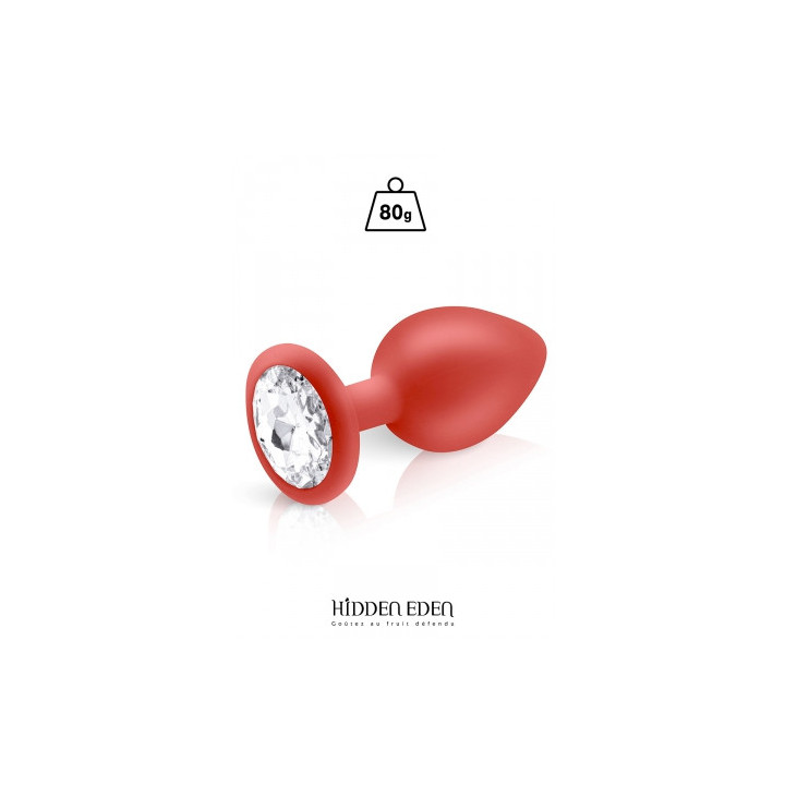 Plug bijou silicone rouge L - Hidden Eden
