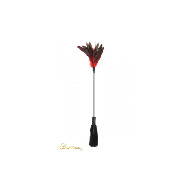 Tapette à plumes rouges et noires - Sweet caress
