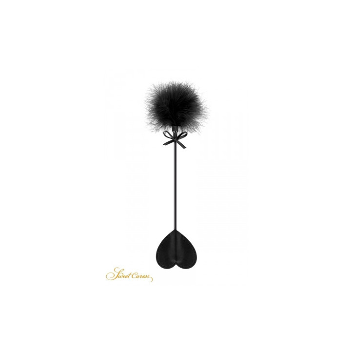 Tapette coeur avec pompon noir - Sweet Caress