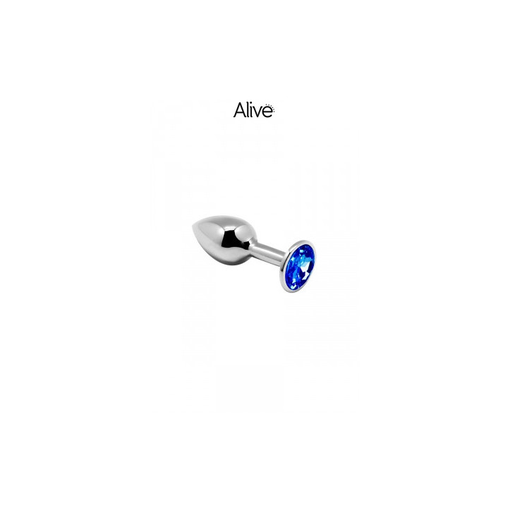 Plug métal bijou bleu S - Alive