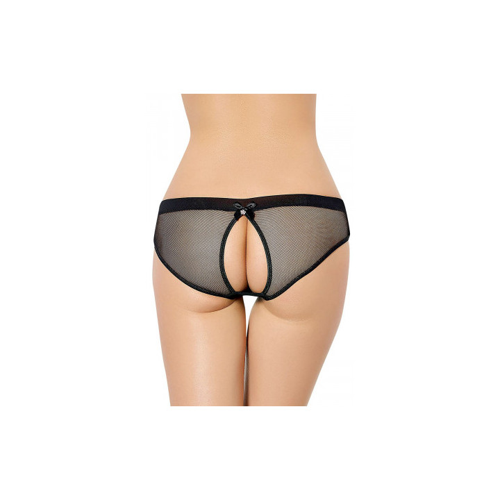 Culotte ouverte en résille noire