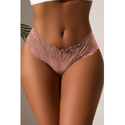 String dentelle dos lacé Rose - Litolu Lingerie
