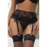 Porte-jarretelles dentelle et string Noir - Litolu Lingerie