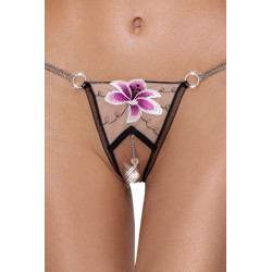 String ouvert Fleur brodée - Cottelli LINGERIE