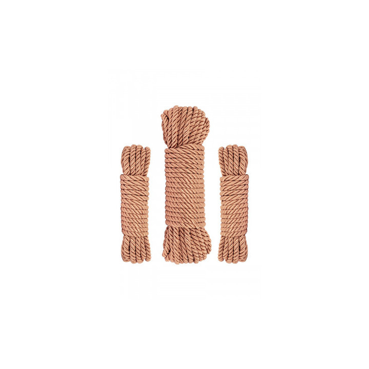 Coffret 3 cordes de bondage Premium - Rosy Gold