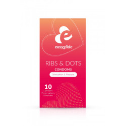 10 préservatifs Ribs and Dots - EasyGlide