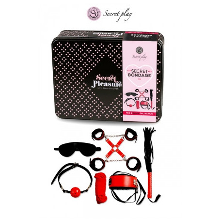 Kit BDSM 8 pièces - Rouge & Noir