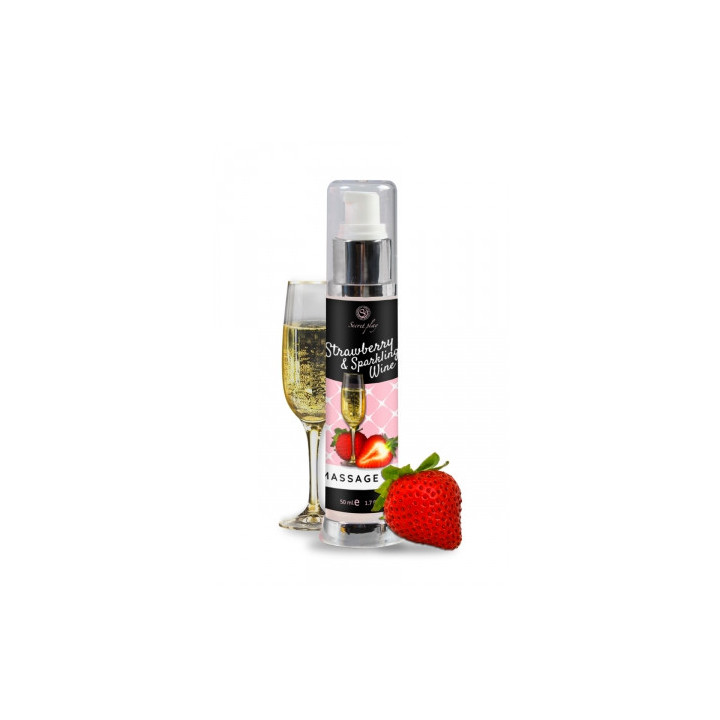 Huile de massage fraise et vin pétillant - Secret Play