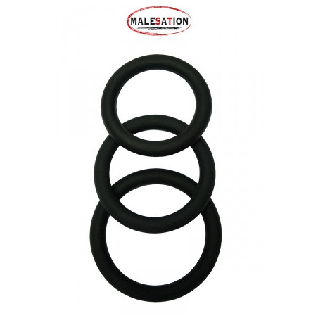 Set 3 CockRings silicone - Malesation