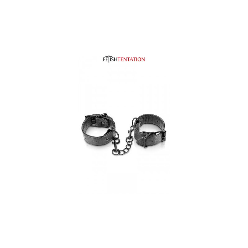 Menottes simili cuir ajustables - Fetish Tentation