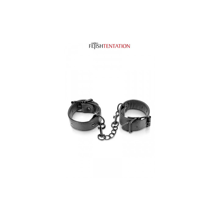 Menottes simili cuir ajustables - Fetish Tentation