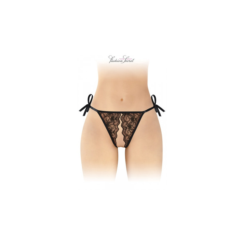 String noir ouvert à nouer Stella - Fashion Secret